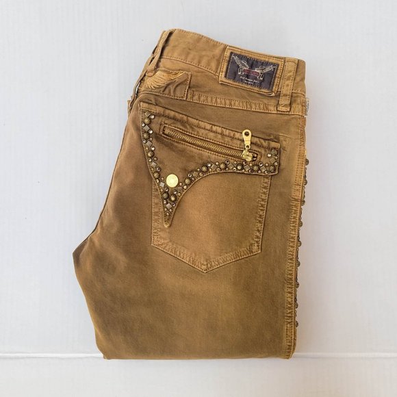 New Men's ROBIN'S JEAN sz 32 Zipper Flaps Slim Jeans
